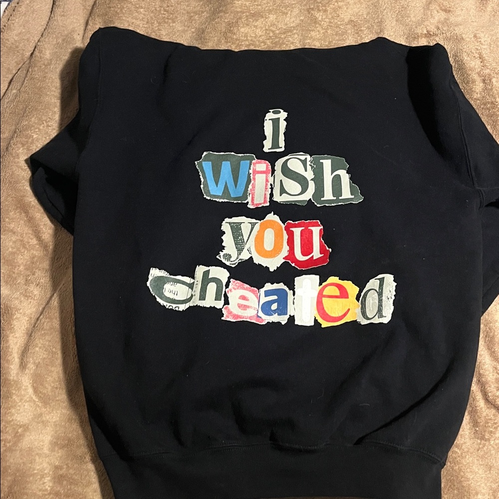 Black Hoodie with cool word graphics on back